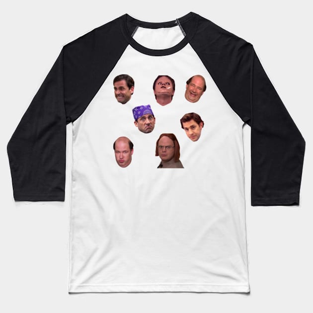 Office Faces Baseball T-Shirt by Biscuit25